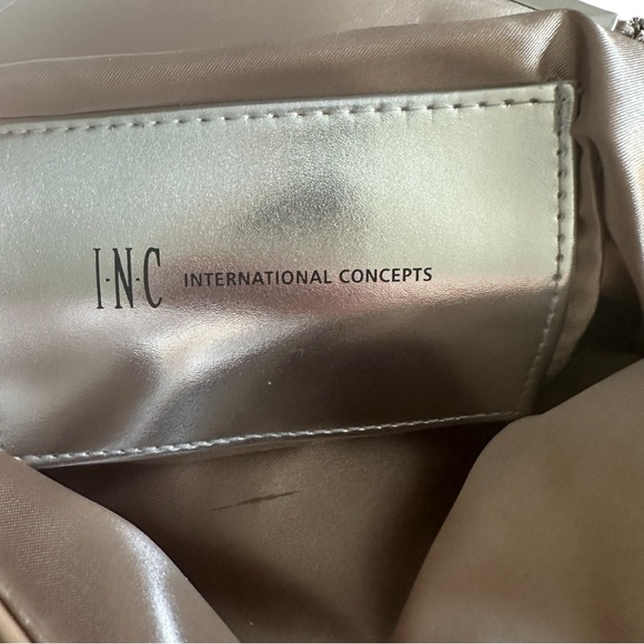 INC International Concepts Envelope Purse Clutch Faux Leather Taupe - Picture 6 of 9